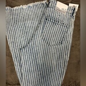 New with tags flared striped jeans